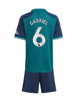 Arsenal Gabriel Magalhaes #6 Ausweichtrikot für Kinder 2023-24 Kurzarm (+ Kurze Hosen)